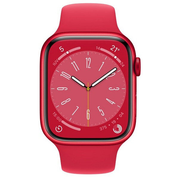 Apple Watch Serie 8 45mm aluminio sport band rojo